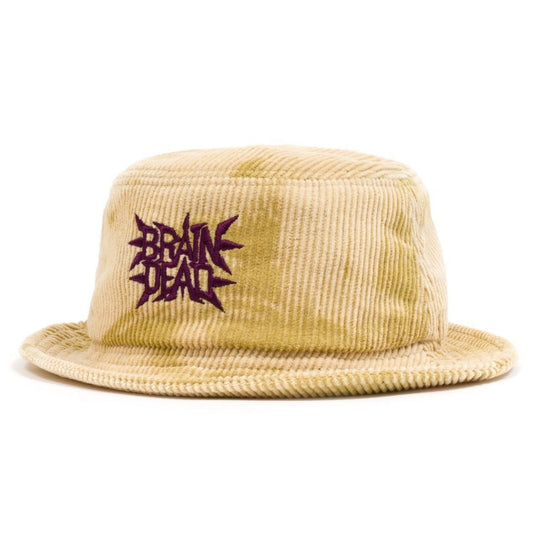 Brain Dead Spikey Bleached Cord Bucket Hat - Gold