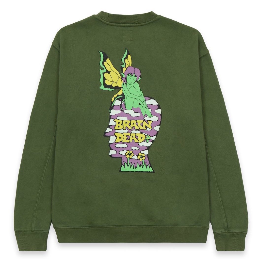 Brain Dead Mushroom House Sweatshirt - Olive