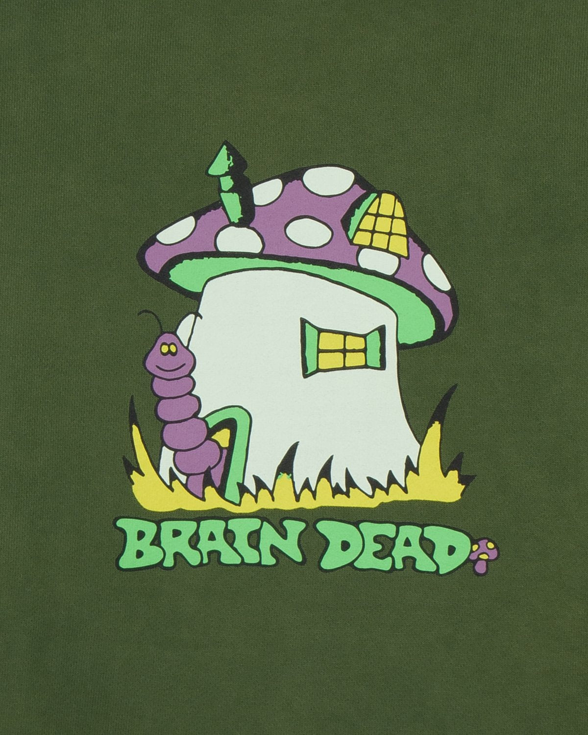 Brain Dead Mushroom House Sweatshirt - Olive