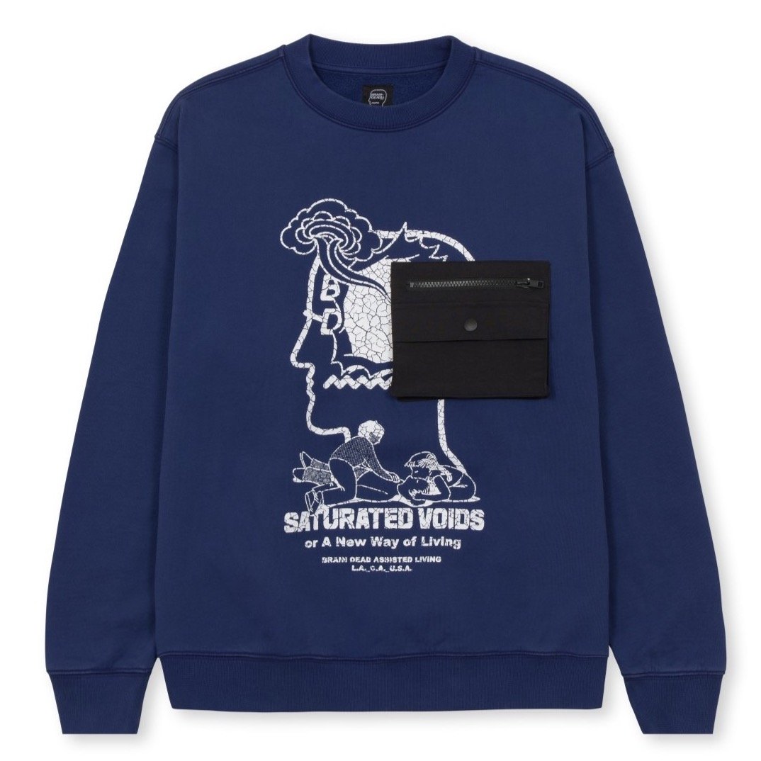 Brain Dead Saturated Voids Sweatshirt - Blue