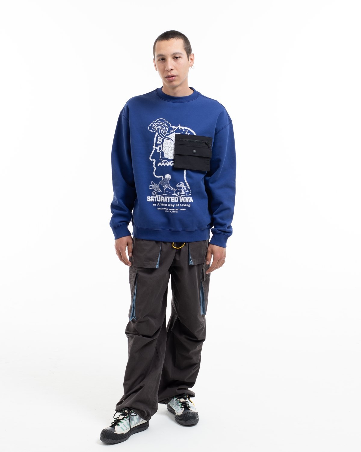 Brain Dead Saturated Voids Sweatshirt - Blue