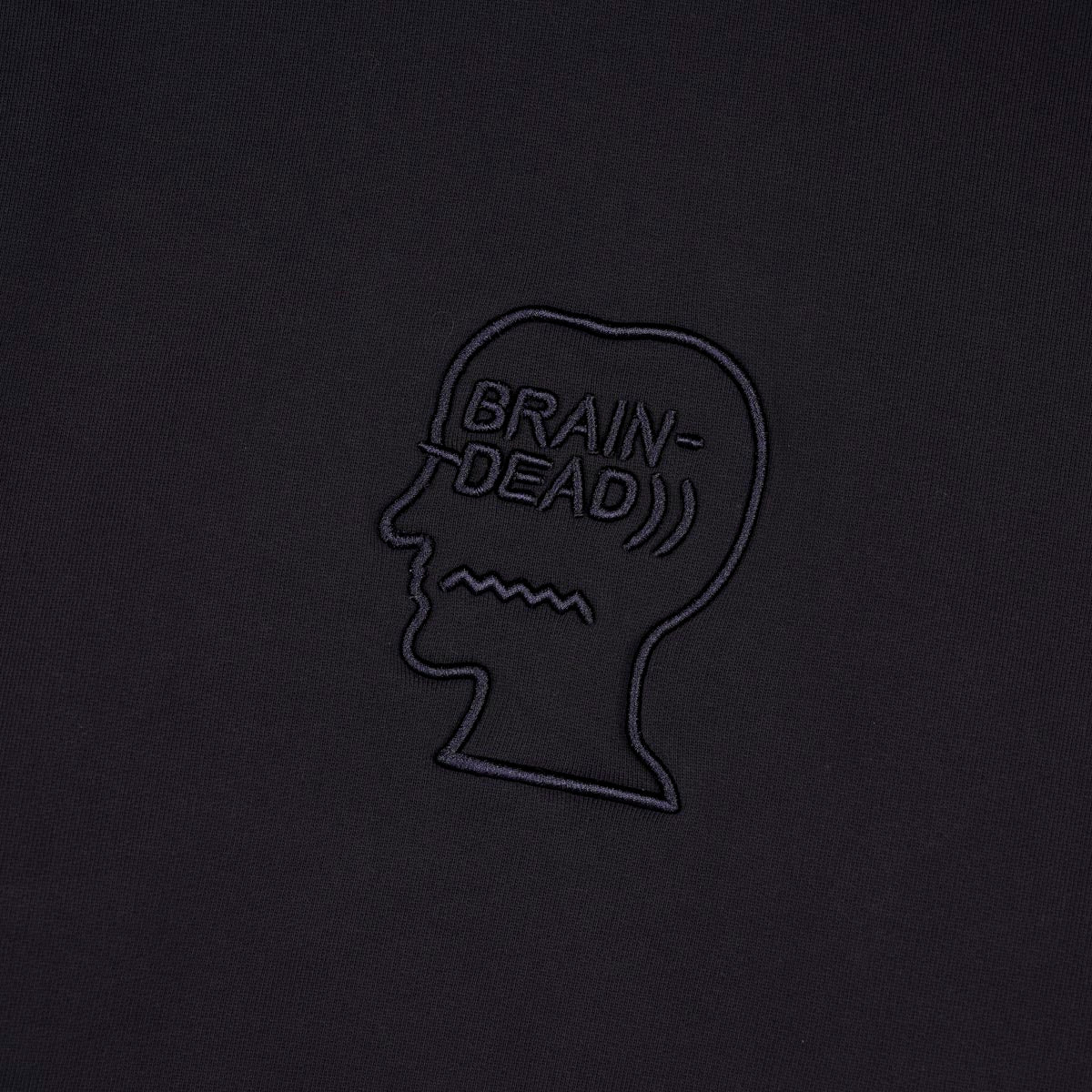 Brain Dead Pigment Washed Logohead Hoodie - Black