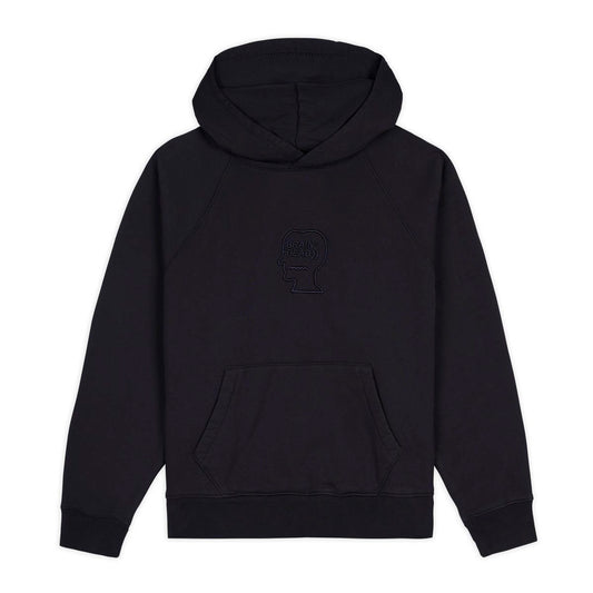 Brain Dead Pigment Washed Logohead Hoodie - Black