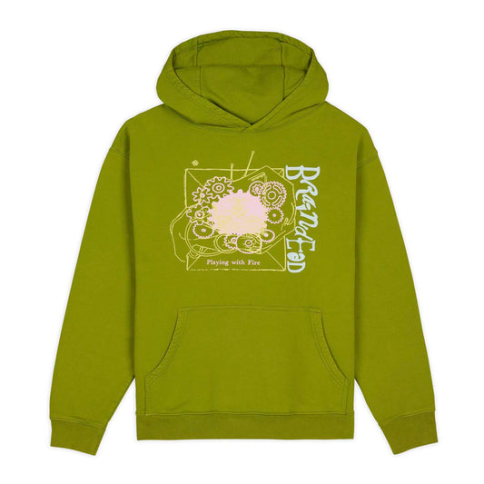 Brain Dead Playing With Fire Hoodie - Olive