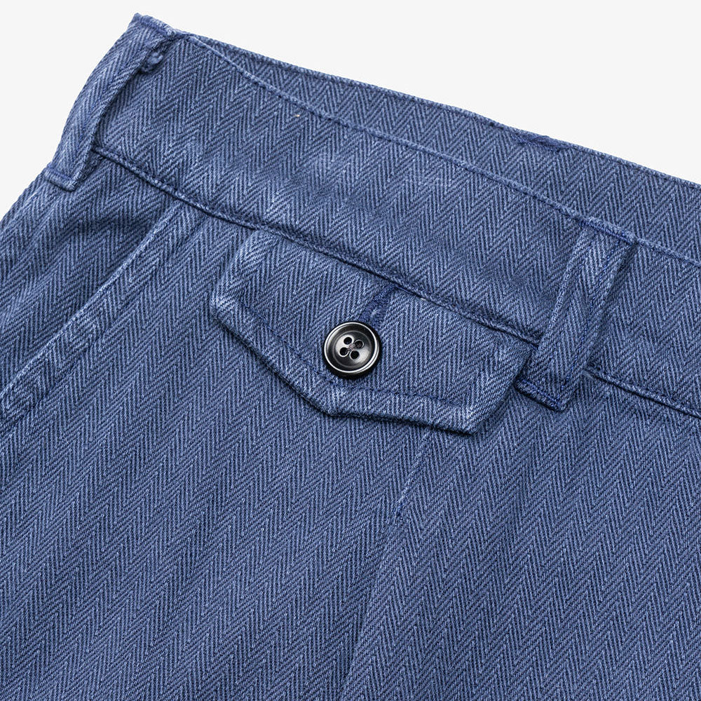 General Admission Herringbone Pleated Pant - Navy