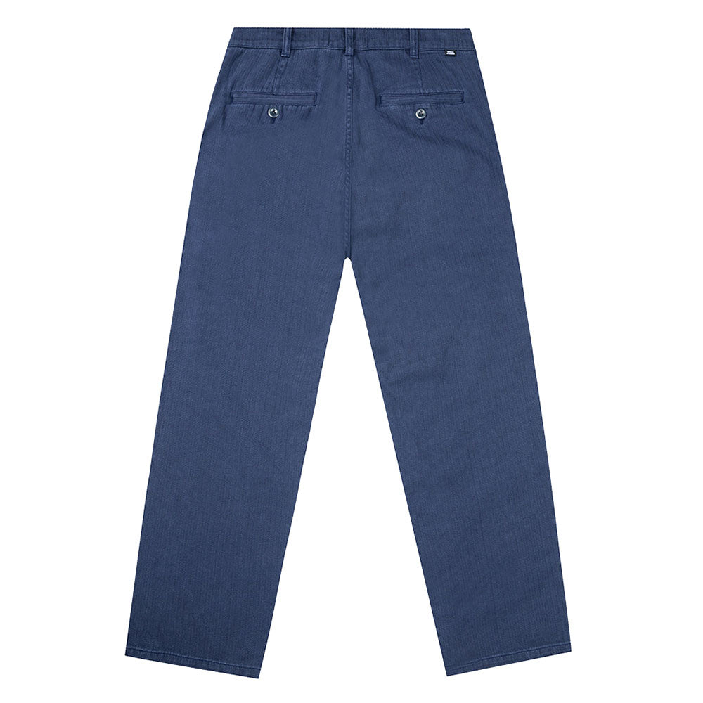 General Admission Herringbone Pleated Pant - Navy
