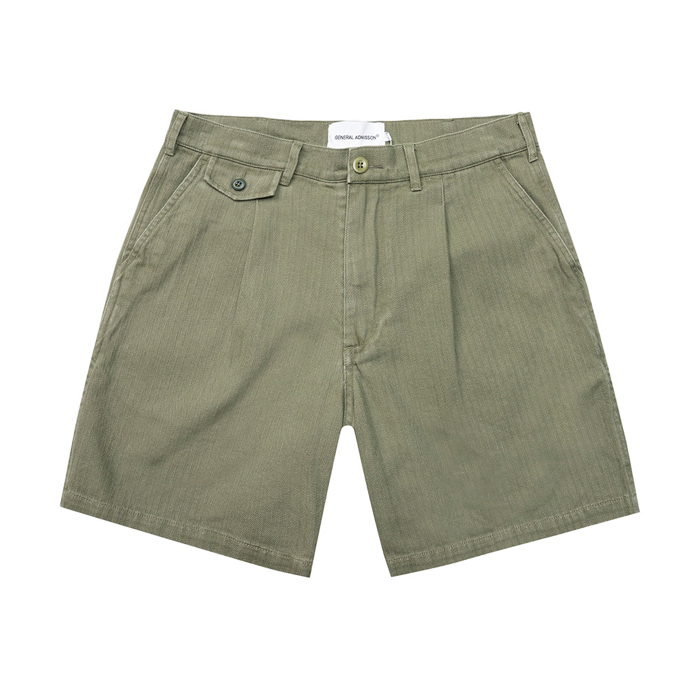 General Admission Pleated Shorts - Olive