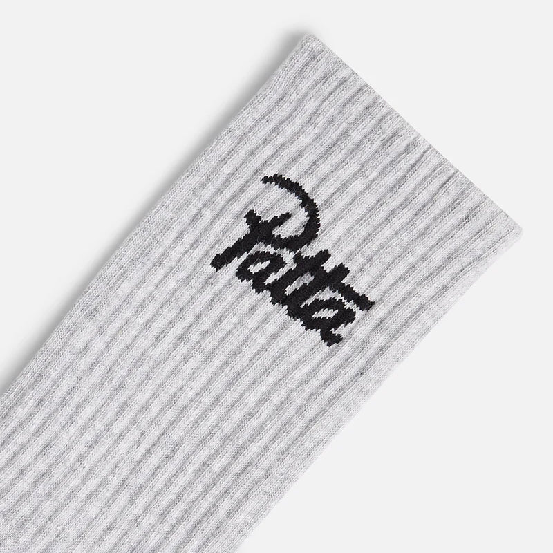 Patta Script Logo Sports Socks - Grey Melange