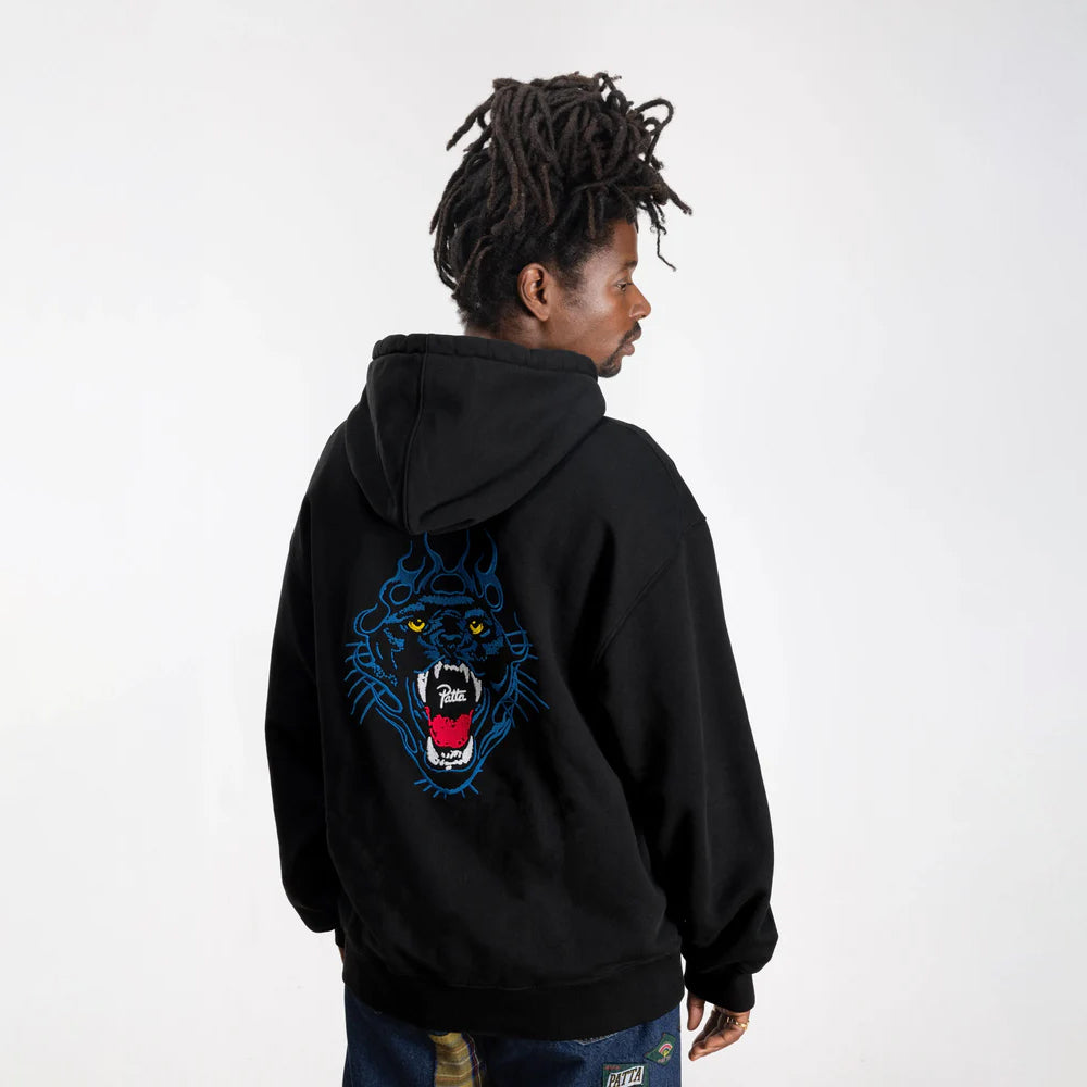 Patta Patta Emb. Fire Panther Hoody - Black