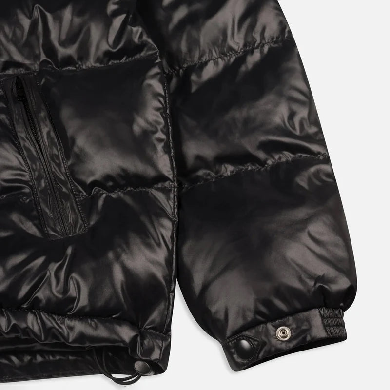 Patta Quilted Script Logo Puffer - Black