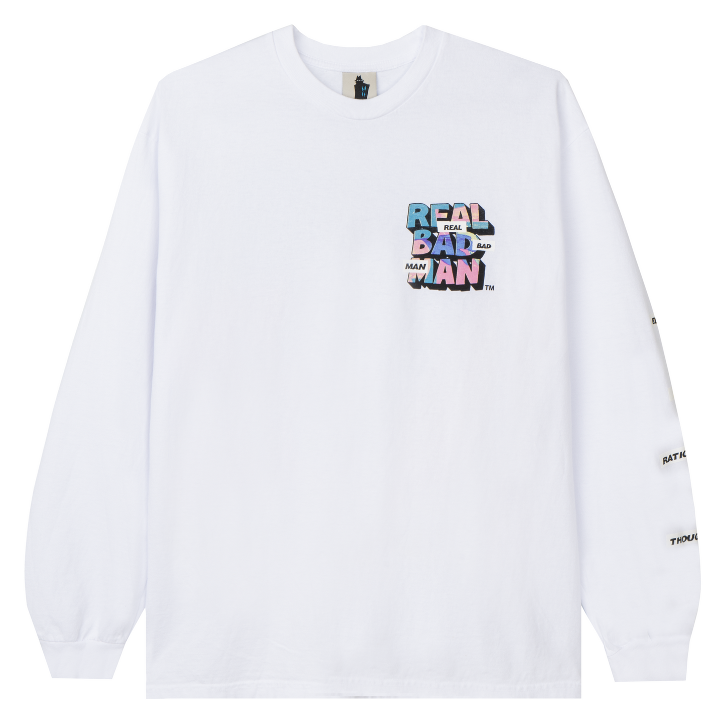 Real Bad Man Piano Man LS T-Shirt - White