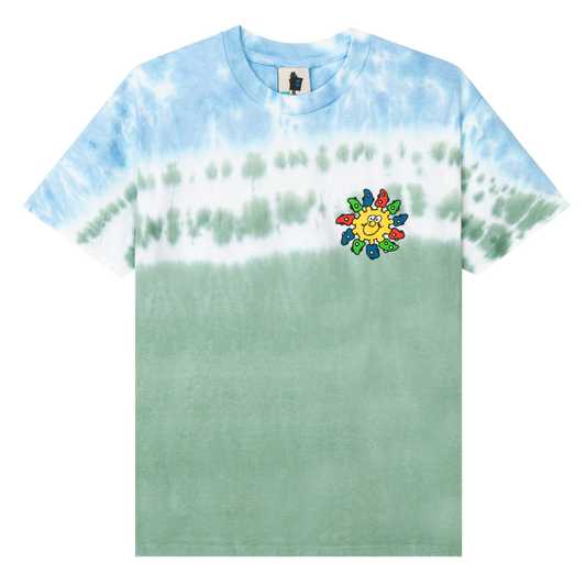 Real Bad Man Delic Sun Tie Dye T-Shirt - Blue Green