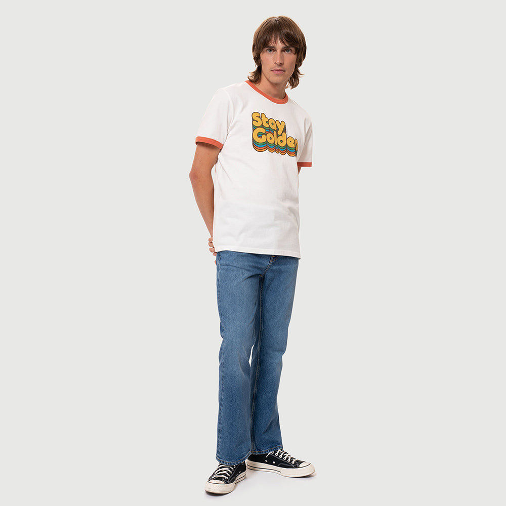 Nudie Jeans Co. Ricky Stay Golden T-Shirt - Chalk White