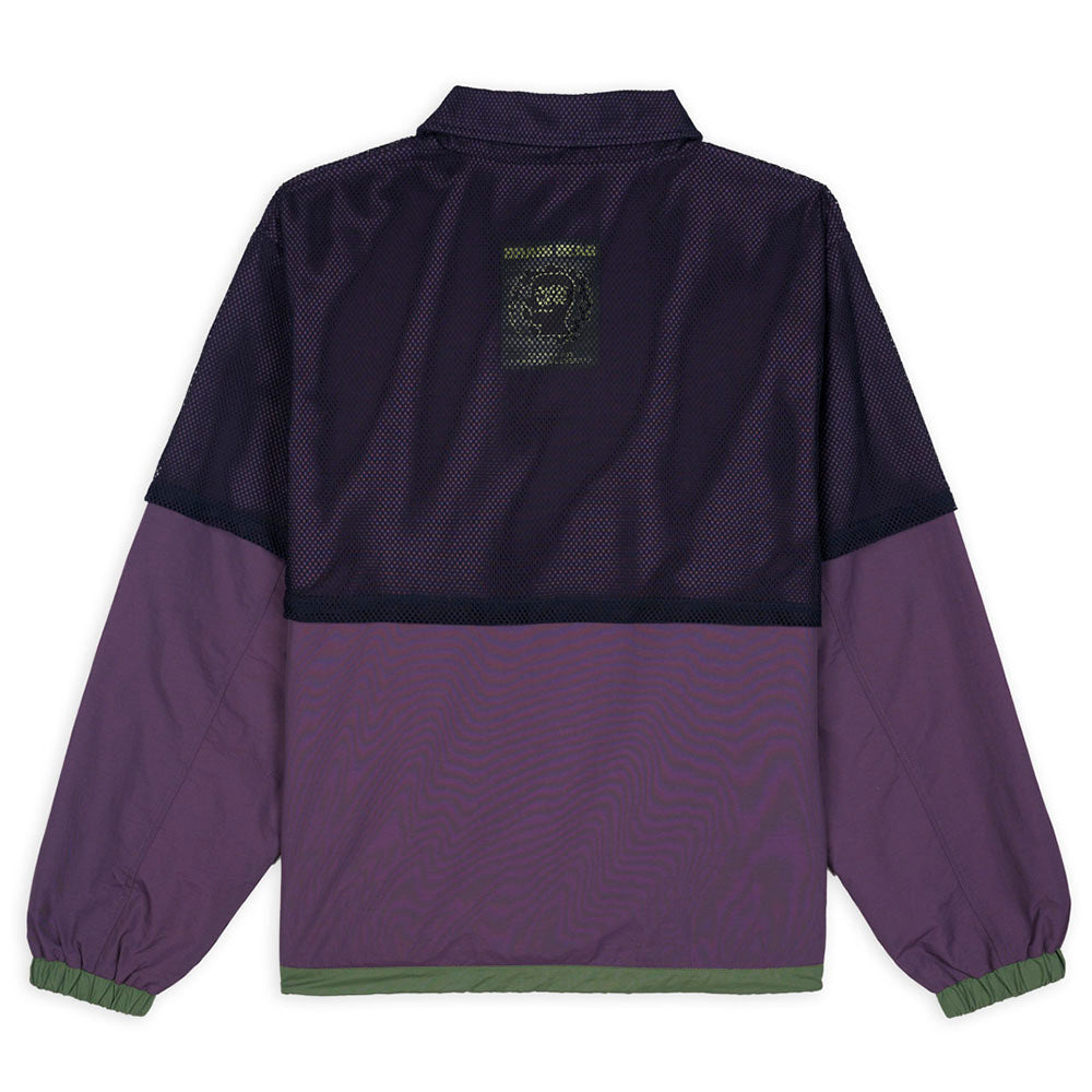 Brain Dead Roll Cast Mesh Overlay Fishing Jacket - Eggplant