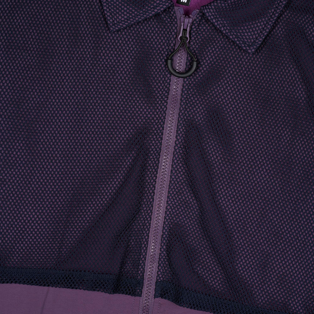 Brain Dead Roll Cast Mesh Overlay Fishing Jacket - Eggplant