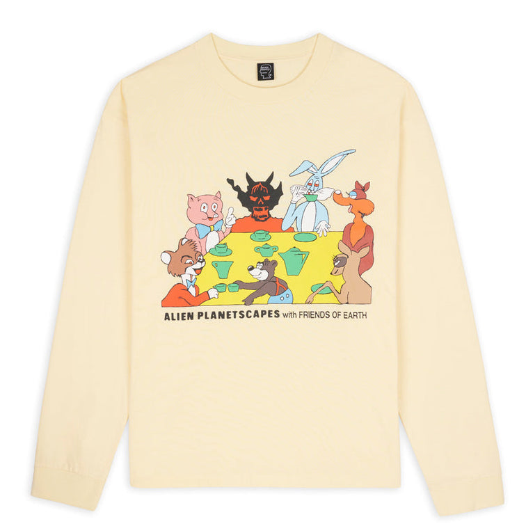 Brain Dead Round Table LS T-Shirt - Natural