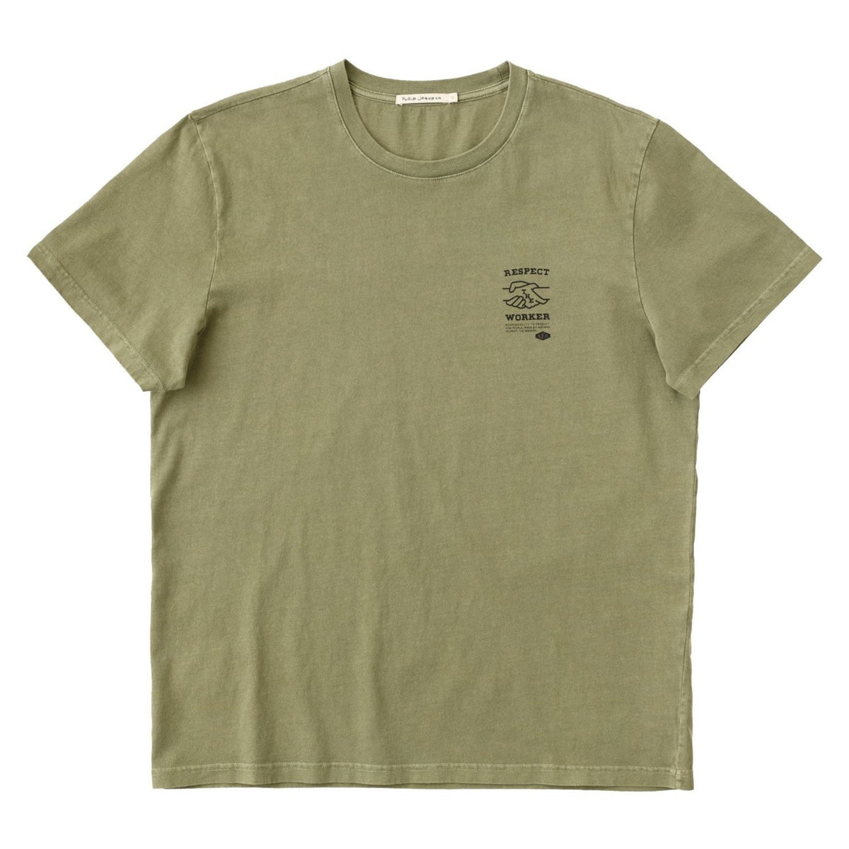 Nudie Jeans Co. Roy Respect The Worker T-Shirt - Faded Green