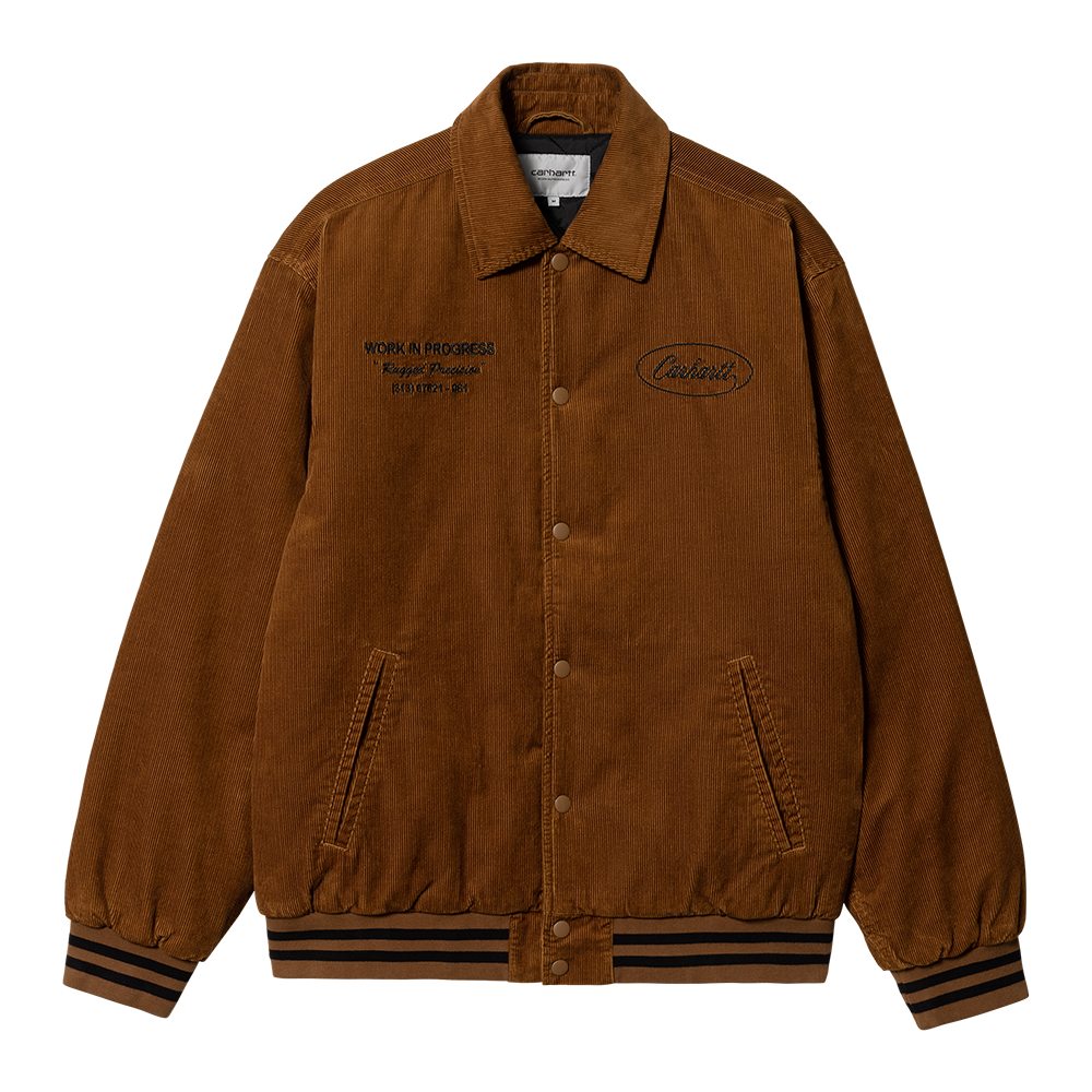 Carhartt WIP Rugged Letterman Jacket - Deep Hamilton Brown Black