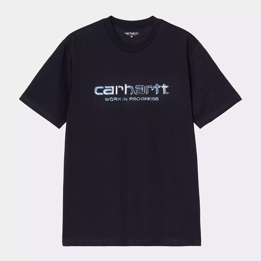 Carhartt WIP S/S Solar Chrome Script T-Shirt - Dark Navy