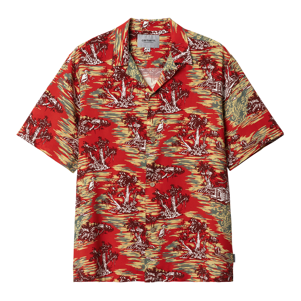 Carhartt WIP Bayou Shirt - Bayou Print Red Sunset