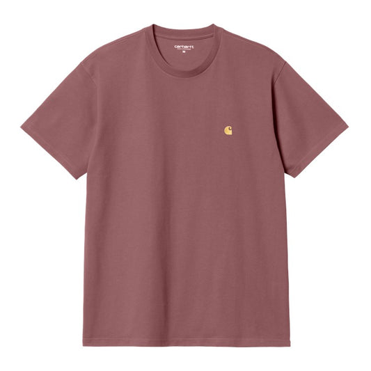 Carhartt WIP Chase T-Shirt - Dusty Fuchia Gold
