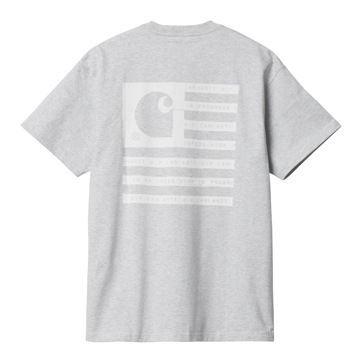 Carhartt WIP Label State Flag T-Shirt - Ash Heather