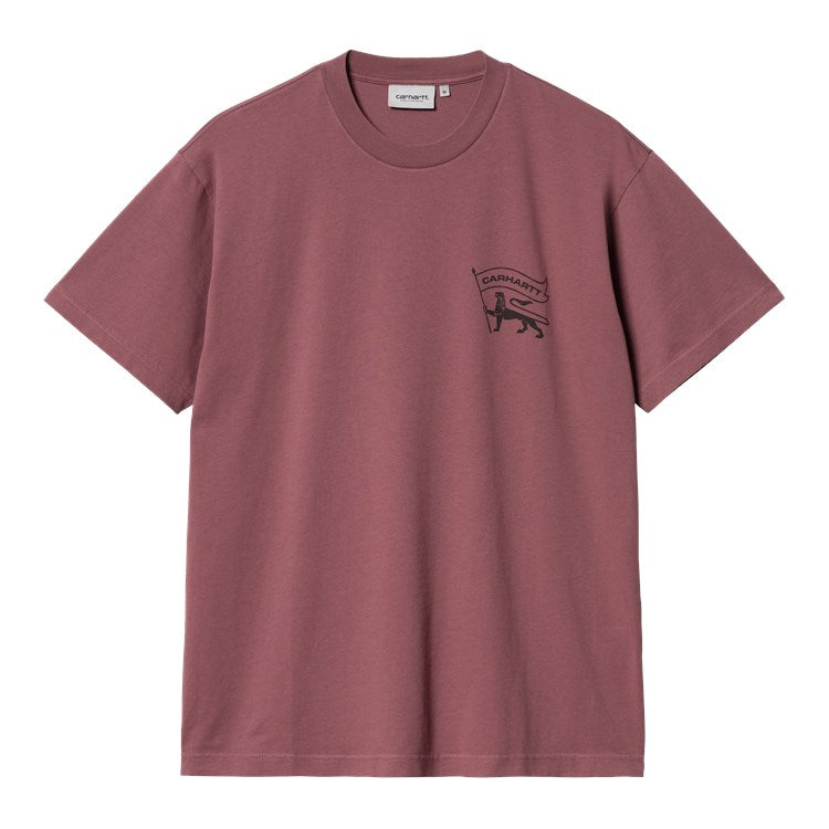 Carhartt WIP S/S Stamp T-Shirt - Dusty Fuschia Black