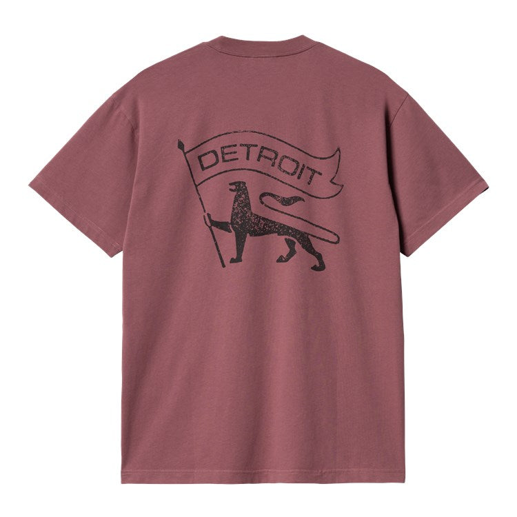 Carhartt WIP S/S Stamp T-Shirt - Dusty Fuschia Black