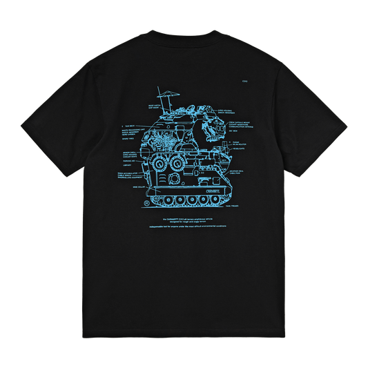 Carhartt WIP Blueprint T-Shirt - Black Light Blue