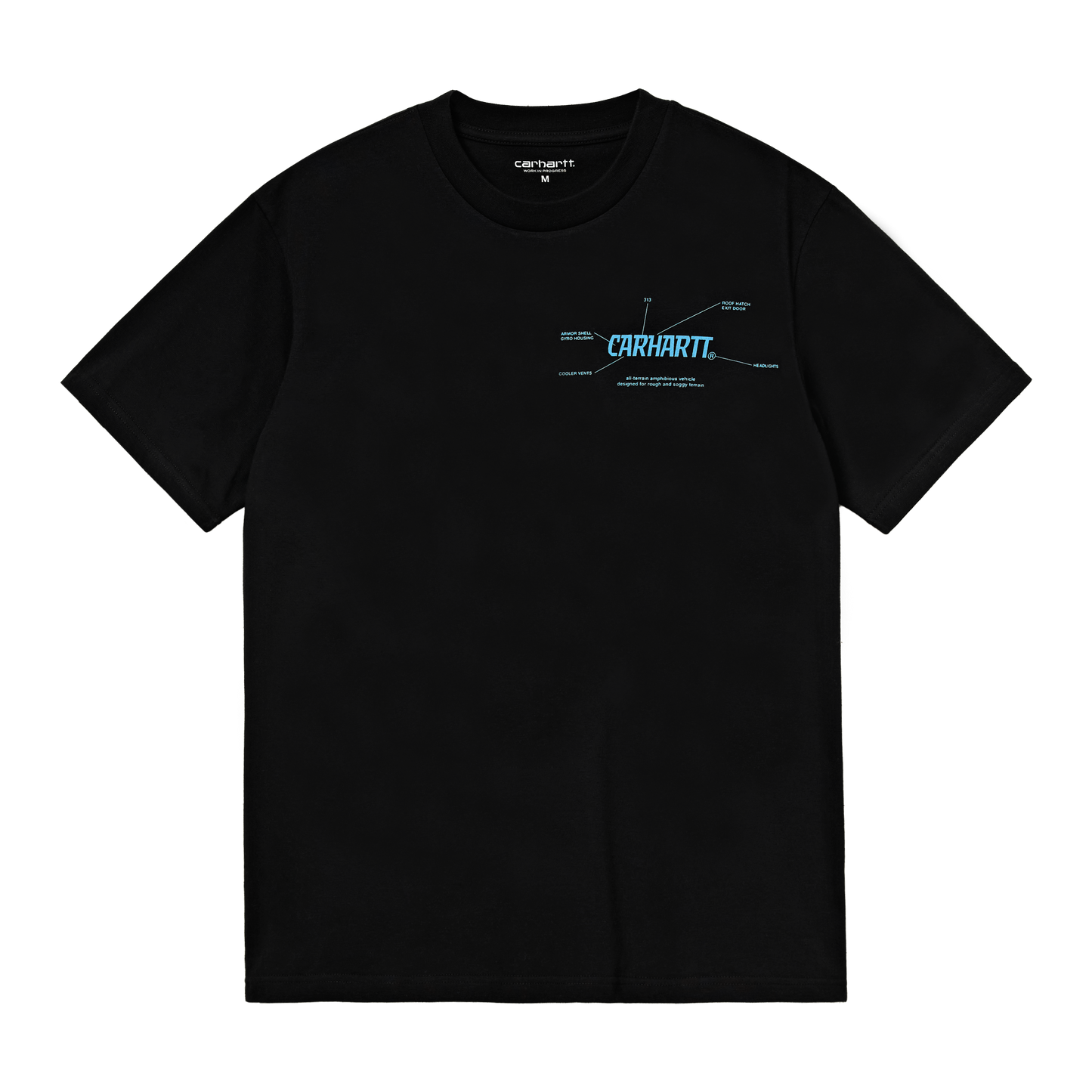 Carhartt WIP Blueprint T-Shirt - Black Light Blue