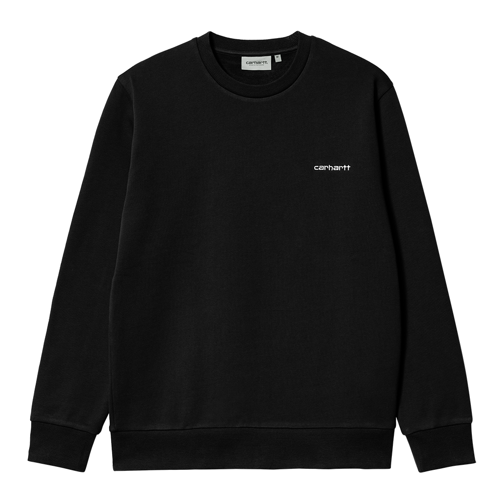 Carhartt WIP Script Embroidery Sweat - Black White