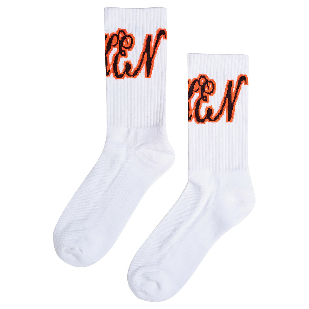 TOKEN 4U Script Socks - White Orange