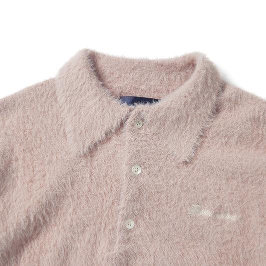 TINT SCT-Logo Shaggy Knit Polo - Pink