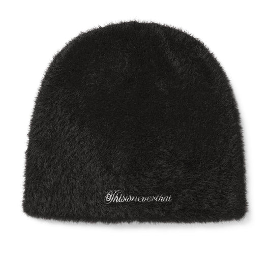 TINT Shaggy No Cuff Beanie - Black