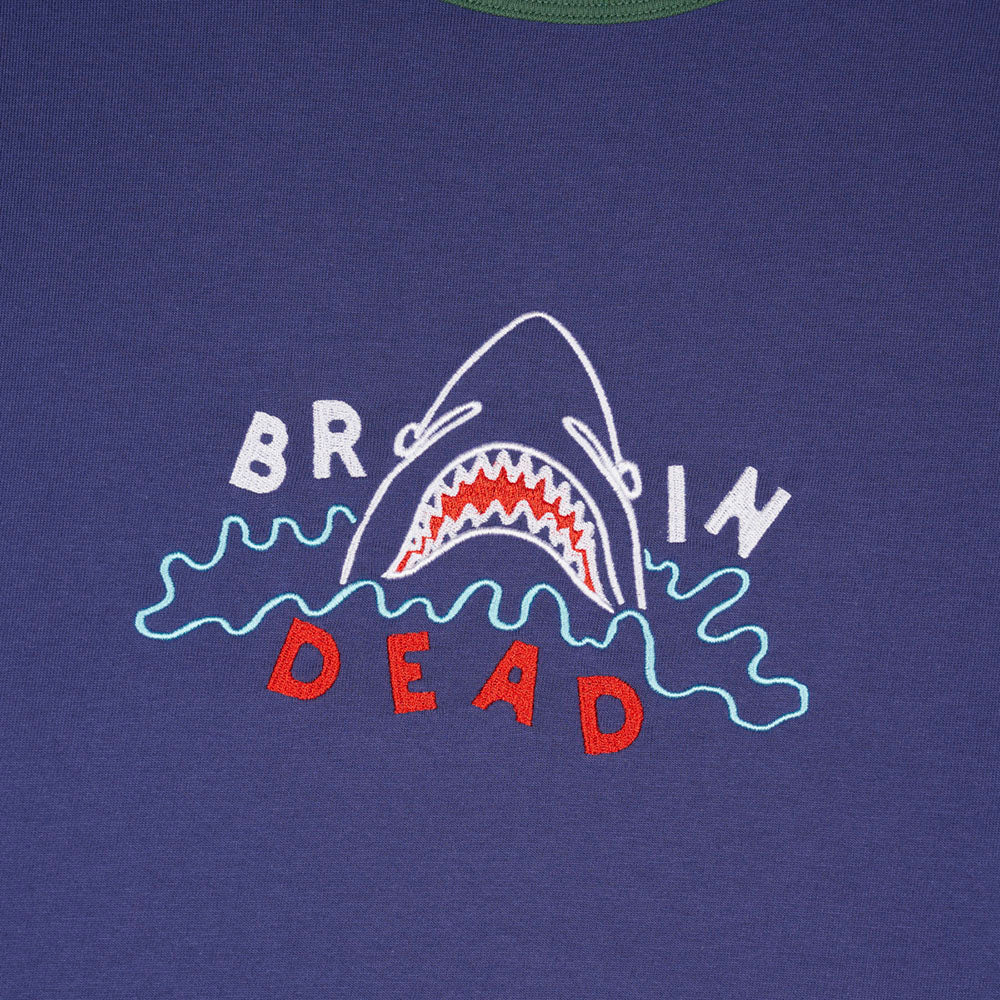Brain Dead Shark Attack Ringer T-Shirt