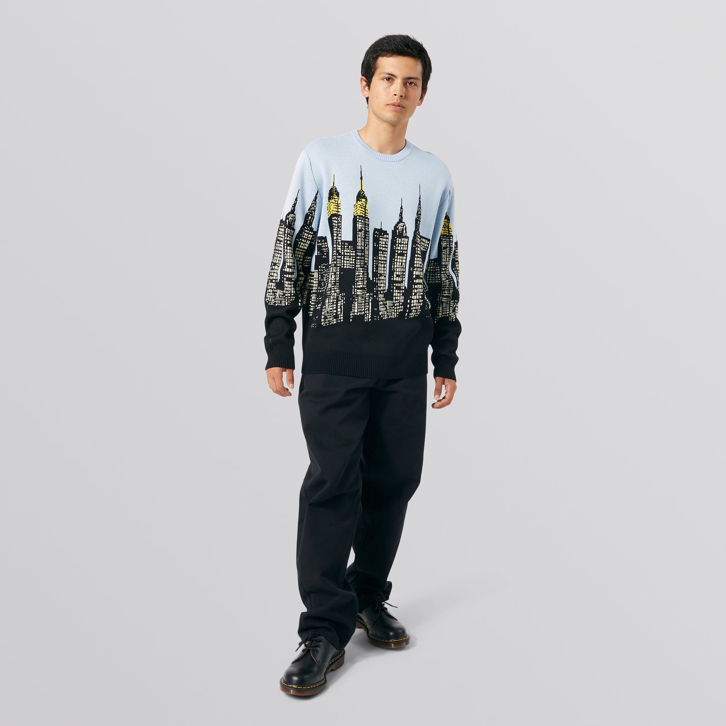 HUF Skyline Crew Sweater - Light Blue