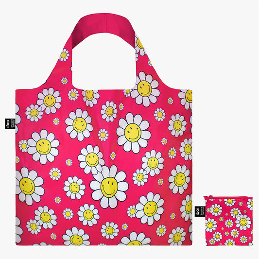 LOQI Smiley Flowers Raspberry Bag - Multi