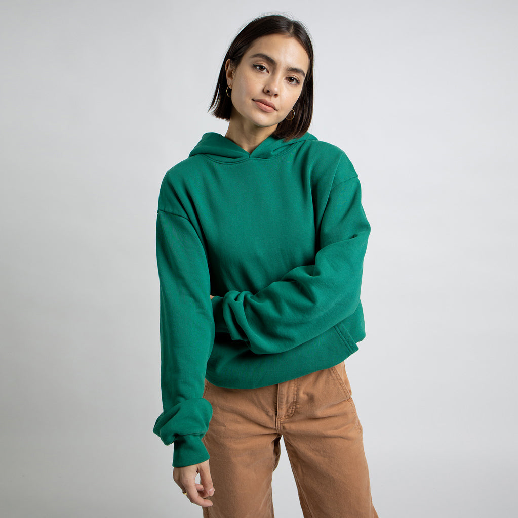 Simple Oval Midweight Hoodie - Dark Green