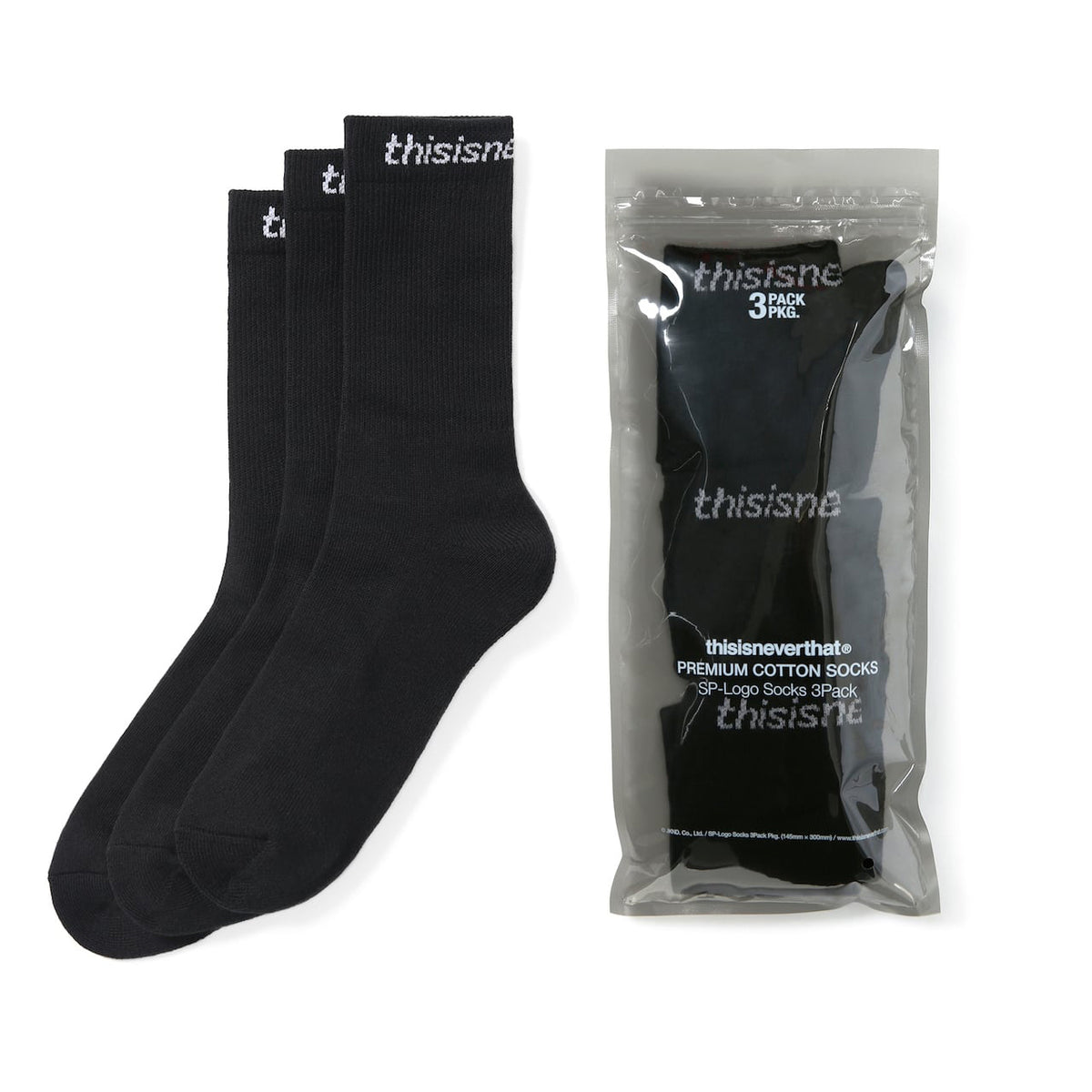 thisisneverthat SP-Logo Sock (3 Pack) - Black