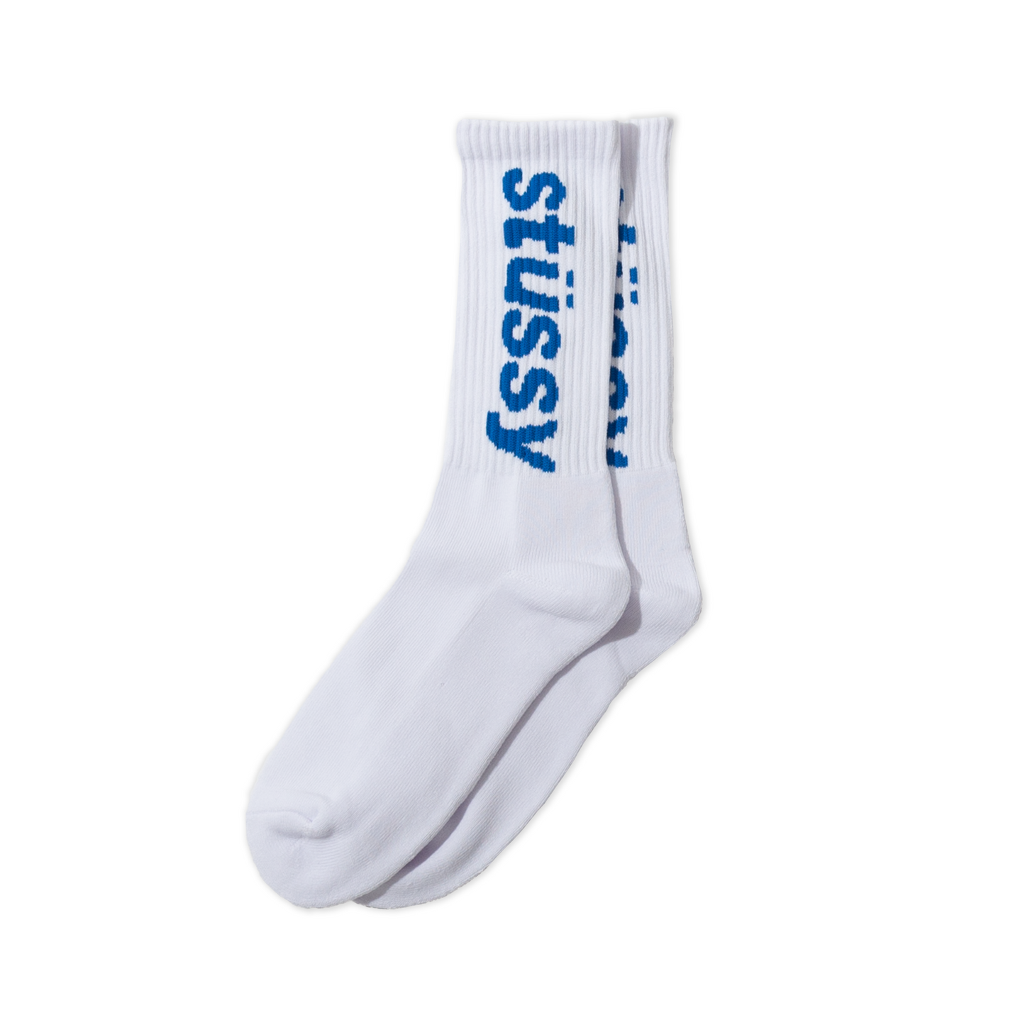 Stüssy Helvetica Jacquard Socks - Sky Blue