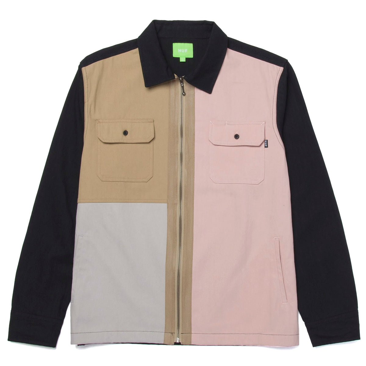 HUF Split Zip Work Shirt - Black