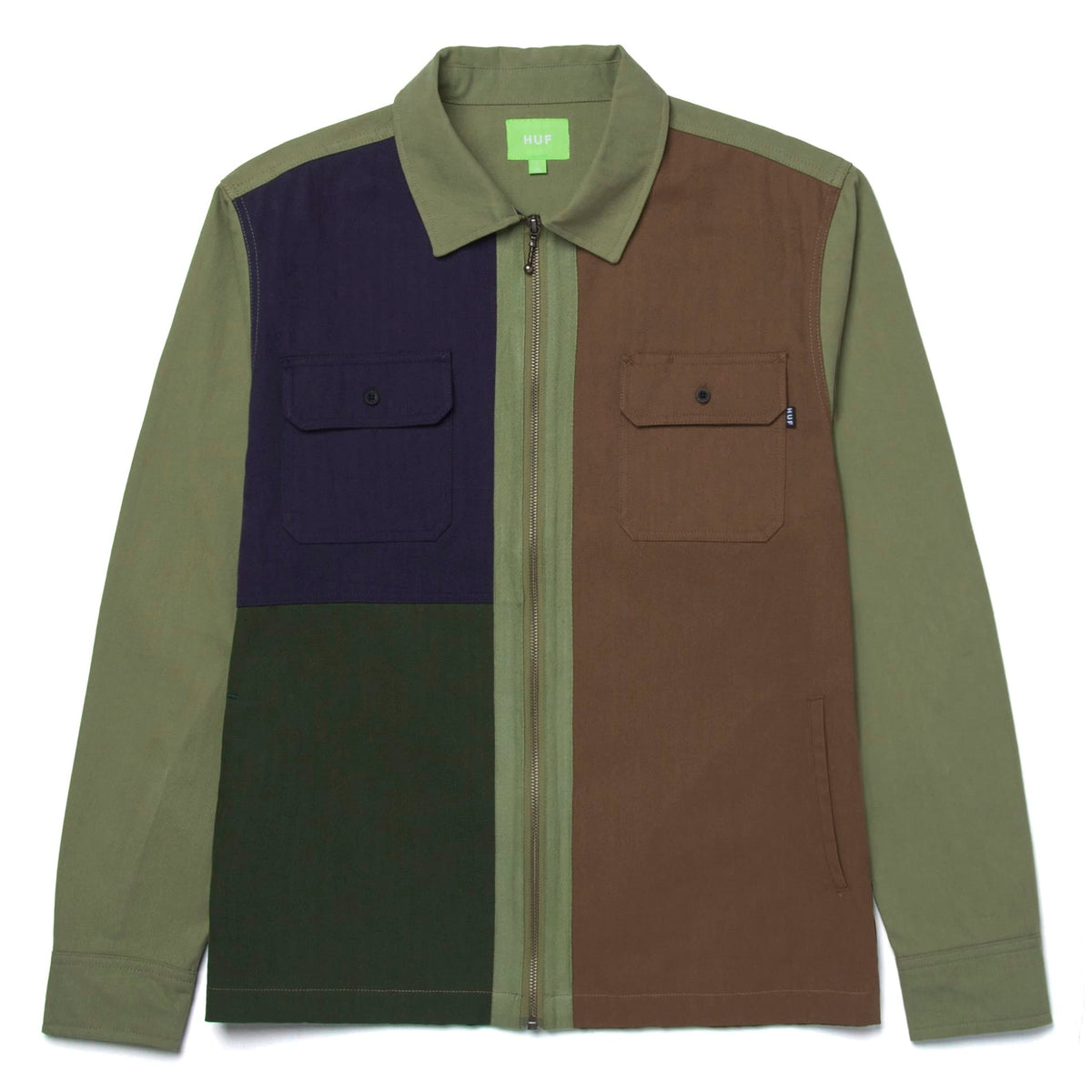 HUF Split Zip Work Shirt - Olive