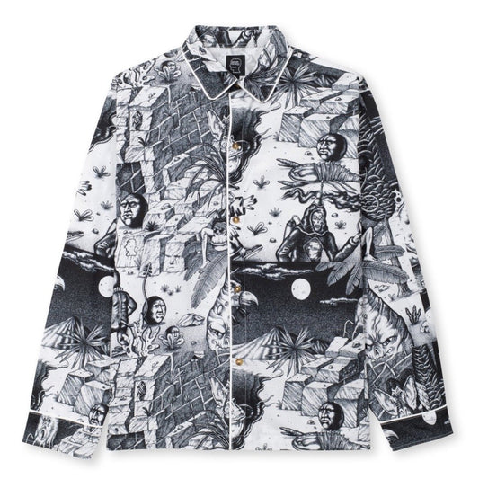 Brain Dead Wild Things Pyjama Top - Black White