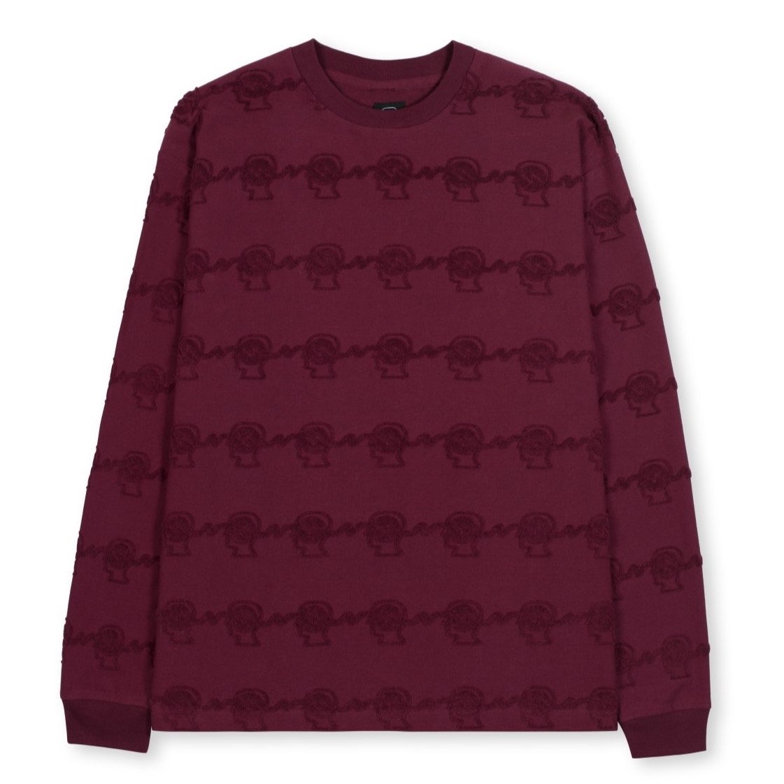 Brain Dead Running Head LS T-Shirt - Burgundy