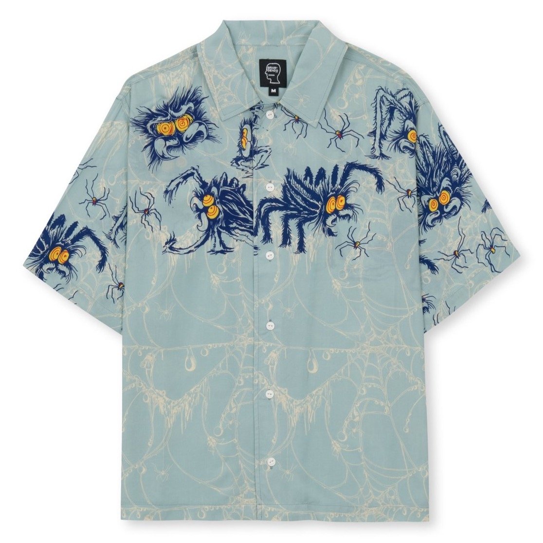 Brain Dead Horfee Spiders Rayon Shirt - Light Blue