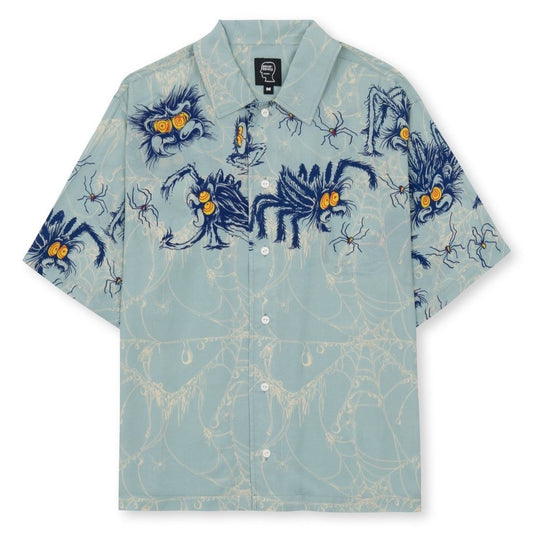Brain Dead Horfee Spiders Rayon Shirt - Light Blue