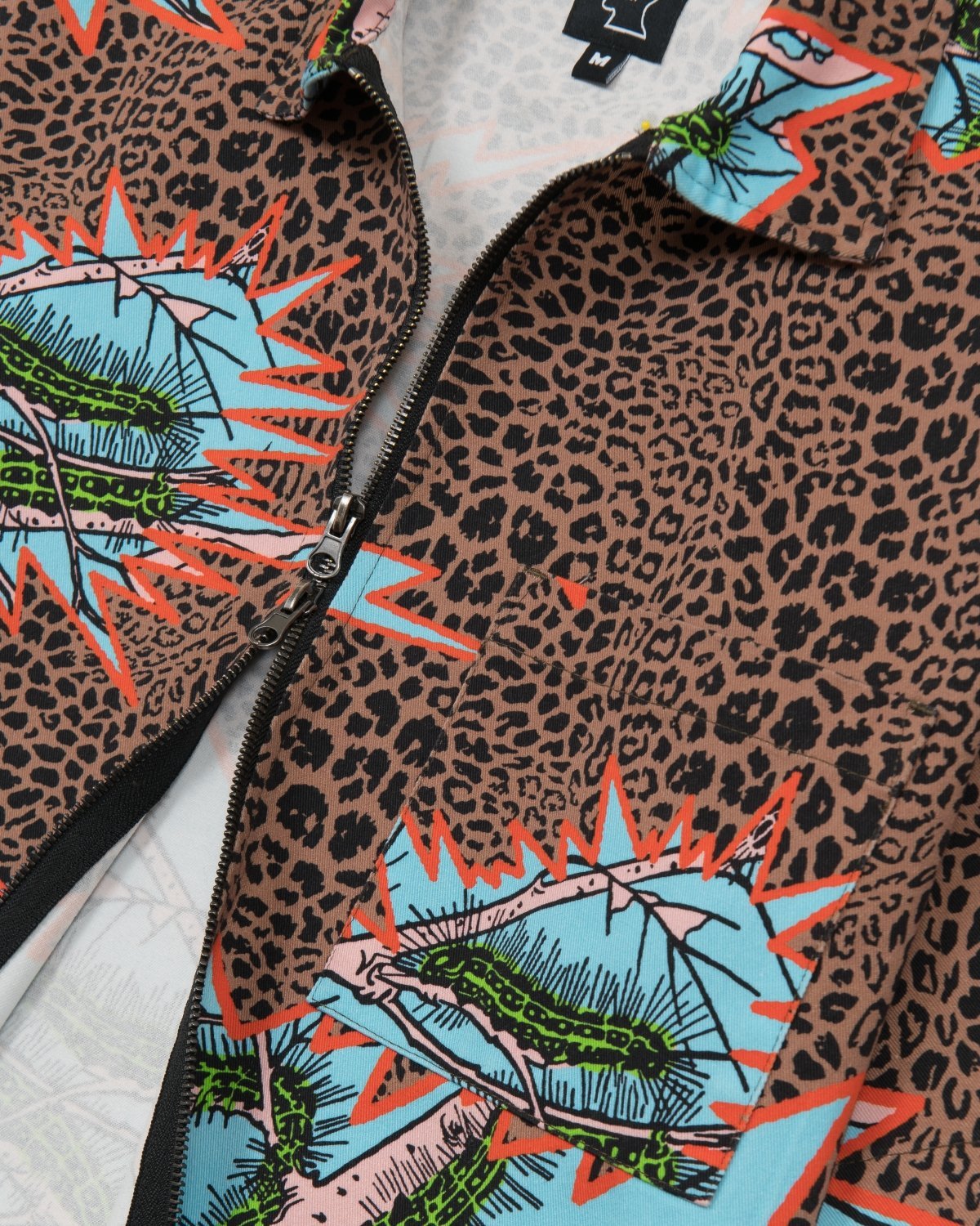 Brain Dead Mutated Cheetah Full Zip Shirt - Natural