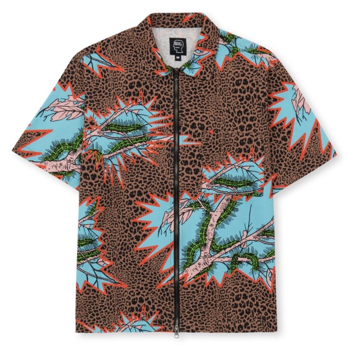 Brain Dead Mutated Cheetah Full Zip Shirt - Natural