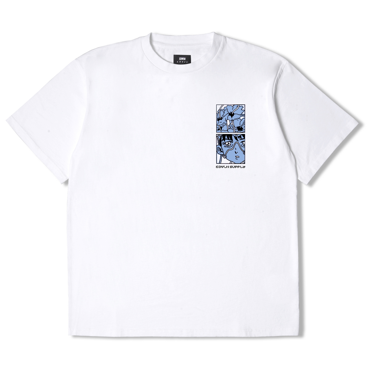 Edwin Flora Mind T-Shirt - White Garment Washed