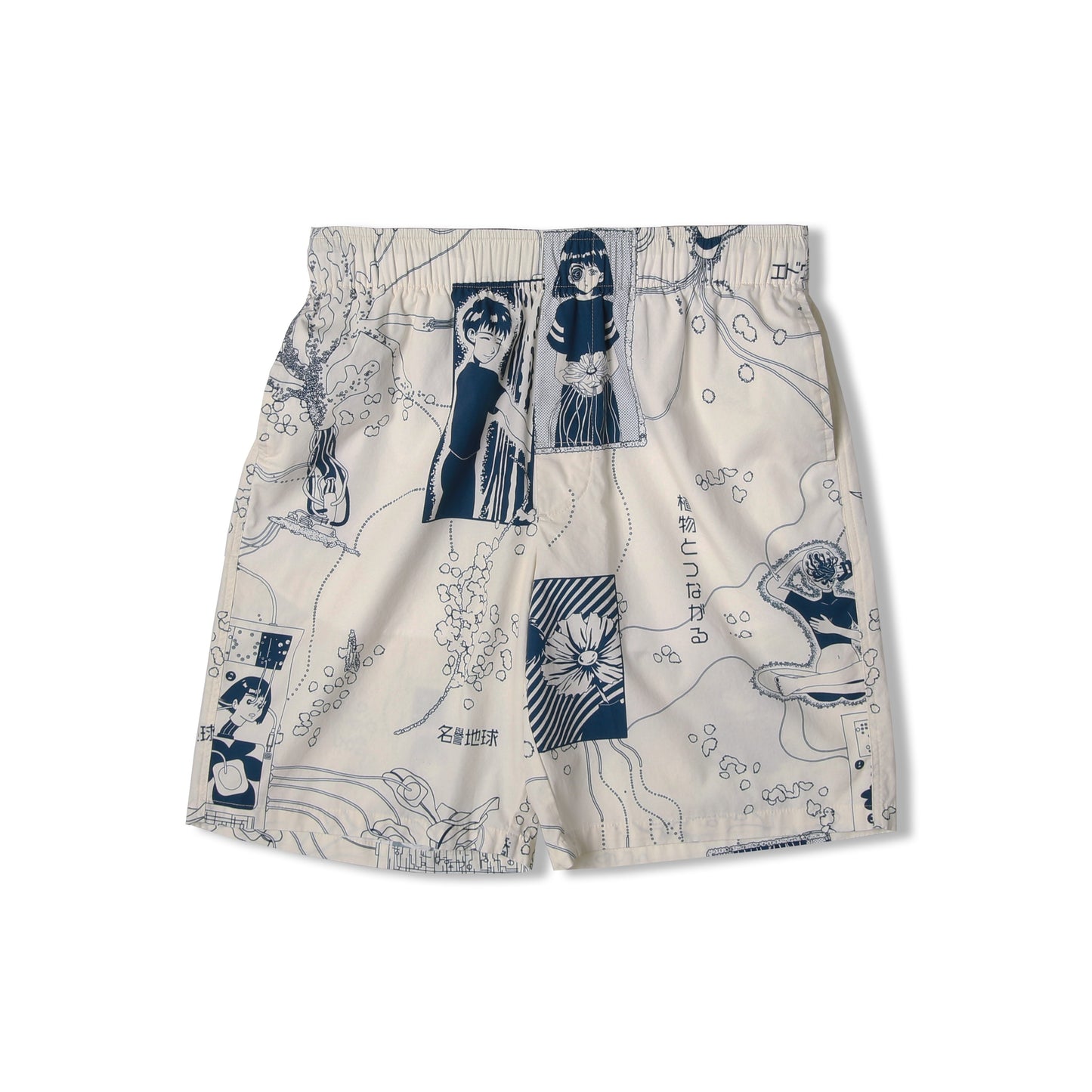 Edwin Wires Bloom Short - Blue White